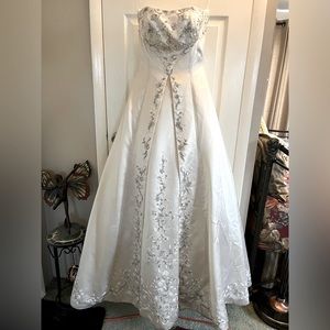 Stephan Yearick  strapless beaded wedding gown